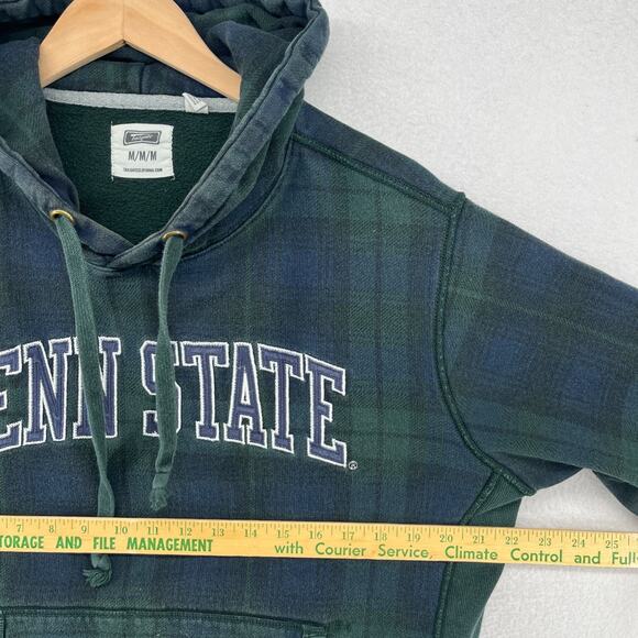 PENN STATE Hoodie Adult M NITTANY LIONS PSU Sweatshirt Blackwatch Plaid Green - Picture 13 of 15